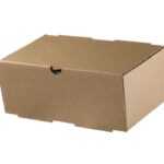 Χάρτινο κουτί double burger kraft plastic free 22Χ12Χ9cm 100τεμ.