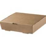 Χάρτινο κουτί φαγητού kraft waffle box plastic free CLUB 20X20X5 cm 100τεμ