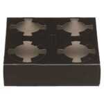 Ποτηροθήκη 4 θέσεων μαύρη matte 50 τεμ.