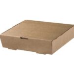 Χάρτινο κουτί φαγητού kraft waffle box plastic free CLUB 20X20X5 cm 100τεμ