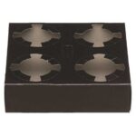 Ποτηροθήκη 4 θέσεων μαύρη matte 50 τεμ.